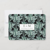 Tropisch Monstera slaat de datum op Save The Date (Achterkant)