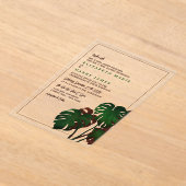 Tropisch Monstera Strand Bruiloft Acryl Uitnodigingen (Laagn)