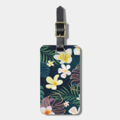 Tropisch monstera verlaat plumeria bloemen bagage bagagelabel (Voorkant verticaal)