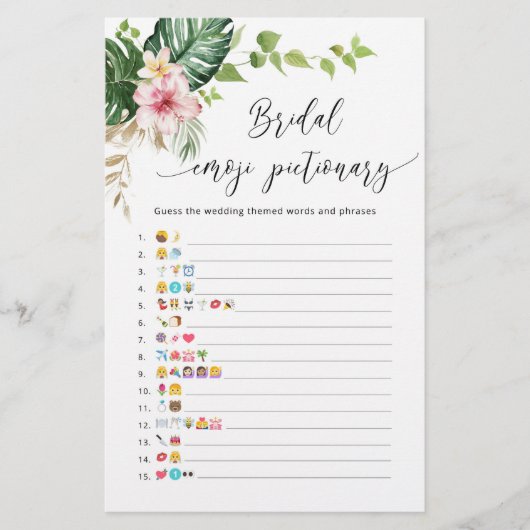 Tropisch monstera vrijgezellenfeest emoji pictiona (Voorkant)