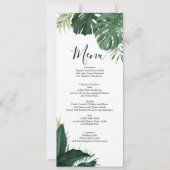 Tropisch Monstera Wedding Menu of Vrijgezellenfees Kaart (Voorkant)
