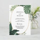 Tropisch Monstera Wedding Program Programmakaart (Staand voorkant)