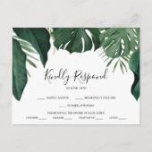 Tropisch Monstera Wedding RSVP Briefkaart (Voorkant)