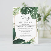 Tropisch Monstera Wedding stelt aankondiging uit (Staand voorkant)