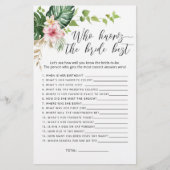 Tropisch monstera Who kent het beste spel van de b (Voorkant)