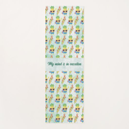 Tropisch Mooie Ananas Patroon + Aangepaste Tekst Yogamat (Voorkant)