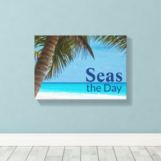 Tropisch mooie strandscène Zeeen de Dag Canvas Afdruk (Insitu (Houten vloer))