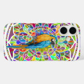 Tropisch Mozaïek – Blauwe en Gouden Ara Mandala Case-Mate iPhone Case (Achterkant (horizontaal))