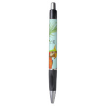 Tropisch Multicolored Macaw Bird & Monogram Pen