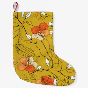 Tropisch naadloos bloem- en bladpatroon kleine kerstsok