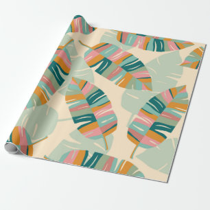 Tropisch naadloos patroon met abstracte bladeren. cadeaupapier
