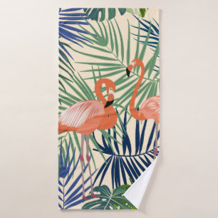 Tropisch naadloos patroon met flamingo. Botany de Badhanddoek