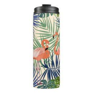 Tropisch naadloos patroon met flamingo. Botany de Thermosbeker