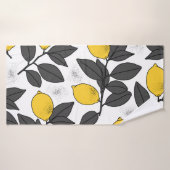 Tropisch naadloos patroon met gele citroenen. hand badhanddoek (Badhanddoek)