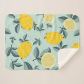 Tropisch naadloos patroon met gele citroenen sherpa deken (Voorkant (horizontaal))