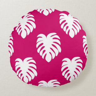 Tropisch naadloos patroon met monstera. art. rond kussen
