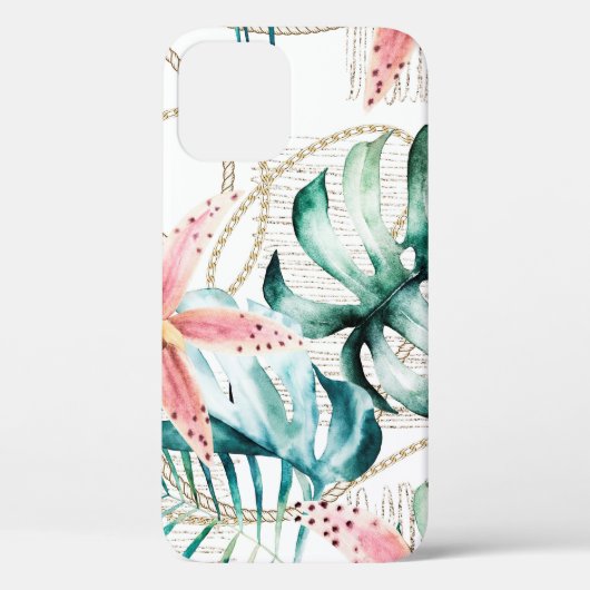 Tropisch naadloos patroon met orchideeën bladeren Case-Mate iPhone case (Achterkant)