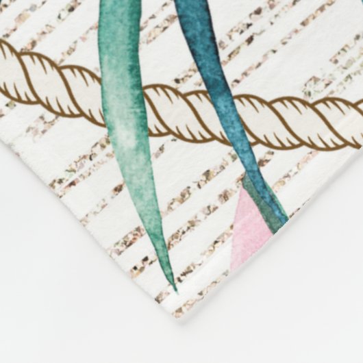 Tropisch naadloos patroon met orchideeën bladeren  fleece deken (Hoek)