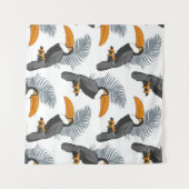 Tropisch naadloos patroon met toucans en bladeren. wandkleed (Voorkant (horizontaal))
