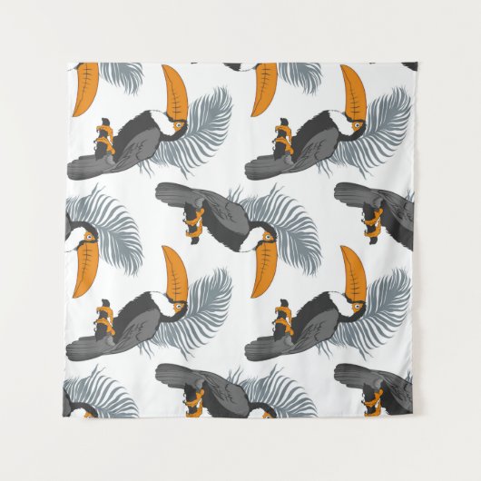 Tropisch naadloos patroon met toucans en bladeren. wandkleed (Voorkant (horizontaal))