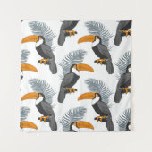 Tropisch naadloos patroon met toucans en bladeren. wandkleed (Voorkant)