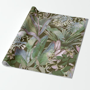 Tropisch naadloos patroon met tropische bloemen, b cadeaupapier