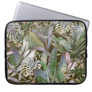 Tropisch naadloos patroon met tropische bloemen, b laptop sleeve