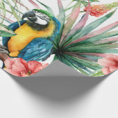 tropisch naadloos patroon van waterverf met papega cadeaupapier (Hoek)