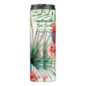 tropisch naadloos patroon van waterverf met papega thermosbeker (Achterkant)