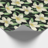 Tropisch naadloos patroon witte bloemen groen blad cadeaupapier (Hoek)