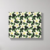 Tropisch naadloos patroon witte bloemen groen blad canvas afdruk (Voorkant)