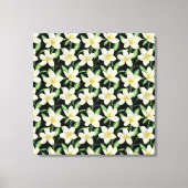 Tropisch naadloos patroon witte bloemen groen blad canvas afdruk (Voorkant)