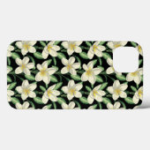 Tropisch naadloos patroon witte bloemen groen blad Case-Mate iPhone case (Achterkant (horizontaal))