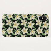 Tropisch naadloos patroon witte bloemen groen blad Case-Mate iPhone case (Achterkant (horizontaal))