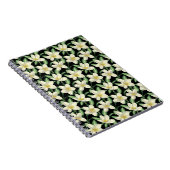 Tropisch naadloos patroon witte bloemen groen blad notitieboek (Rechterzijde)