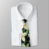 Tropisch naadloos patroon witte bloemen groen blad stropdas (Gebonden)