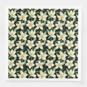 Tropisch naadloos patroon witte bloemen groene bla servet