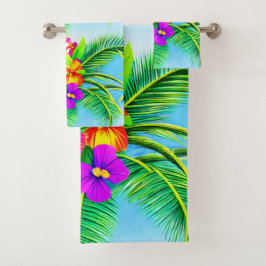 Tropisch naadloos patroonpatroon in Hawaiian Bad Handdoek