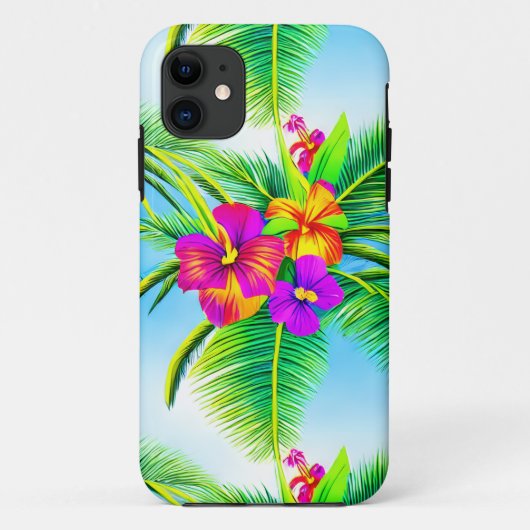 Tropisch naadloos patroonpatroon in Hawaiian Case-Mate iPhone Case (Achterkant)