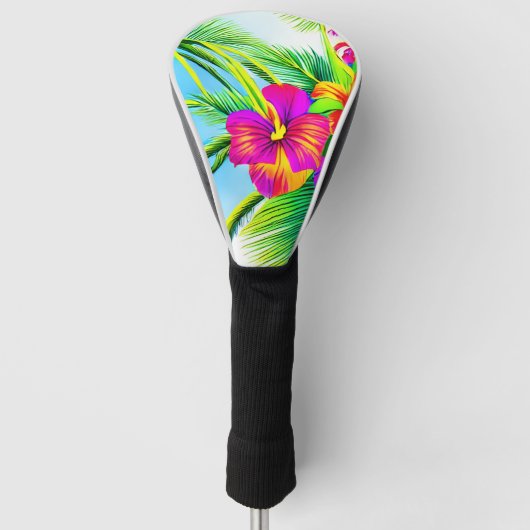 Tropisch naadloos patroonpatroon in Hawaiian Golfheadcover (Voorkant)