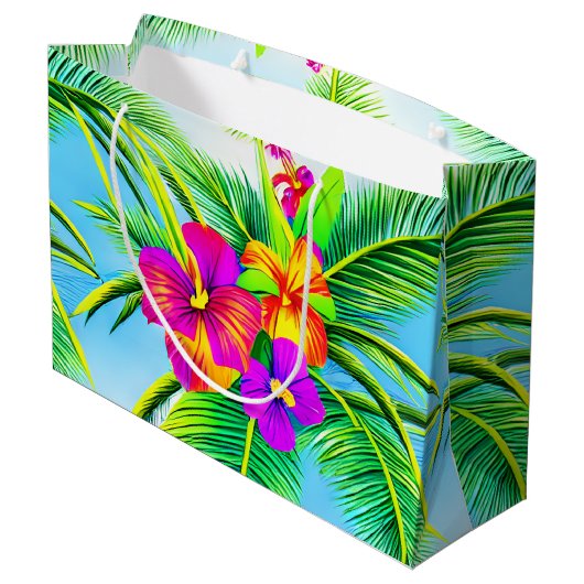Tropisch naadloos patroonpatroon in Hawaiian Groot Cadeauzakje (Achterkant Gekanteld)