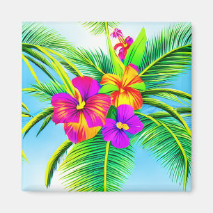 Tropisch naadloos patroonpatroon in Hawaiian Magneet