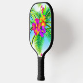 Tropisch naadloos patroonpatroon in Hawaiian Pickleball Paddle (Links)