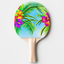 Tropisch naadloos patroonpatroon in Hawaiian Tafeltennisbatje