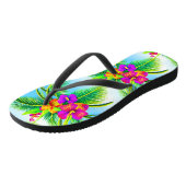 Tropisch naadloos patroonpatroon in Hawaiian Teenslippers (Schuin)