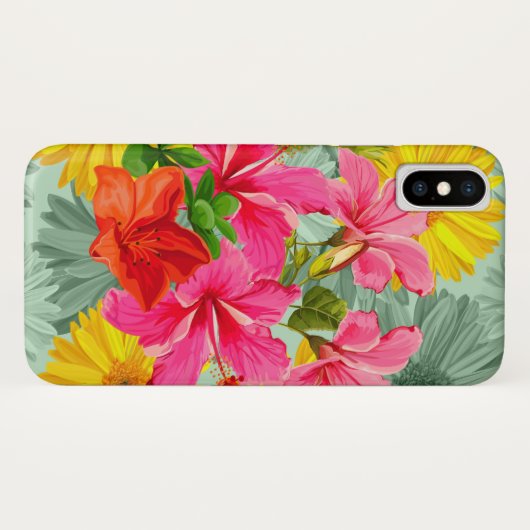 Tropisch naadloze hibiscus Case-Mate iPhone case (Achterkant (horizontaal))