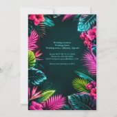 Tropisch Neon Botanisch Trouwparadijs Kaart (Achterkant)