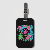 Tropisch Neon Flamingo Bagagelabel (Voorkant (verticaal))
