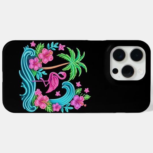Tropisch Neon Flamingo Case-Mate iPhone Case (Achterkant (horizontaal))