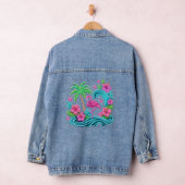 Tropisch Neon Flamingo Denim Jacket (Hangar)